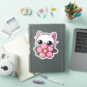 Autocollant vinyle sur mesure chat Kawaii (Couverture iPad)