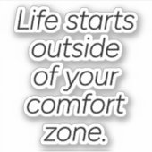 Autocollant vinyle sur mesure Comfort Zone (Devant)