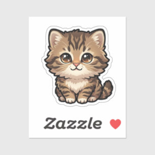 Autocollant vinyle sur mesure de chaton tabby marr