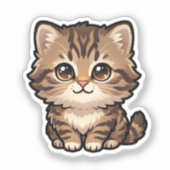 Autocollant vinyle sur mesure de chaton tabby marr (Recto)