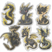 Autocollant vinyle sur mesure Dragons Noir & Or (Devant)