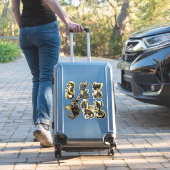 Autocollant vinyle sur mesure Dragons Noir & Or (Valise Insitu)