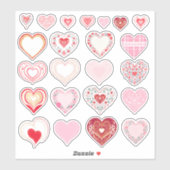 Autocollant vinyle sur mesure en forme de cœur (Feuille)