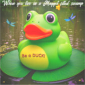 Autocollant vinyle sur mesure Grenouille Canard Ma (Devant)