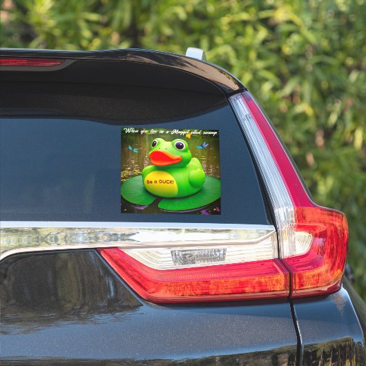 Autocollant vinyle sur mesure Grenouille Canard Ma (Côté voiture)