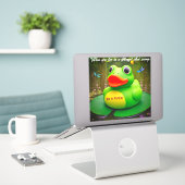 Autocollant vinyle sur mesure Grenouille Canard Ma (Ordinateur portable sur le bureau)