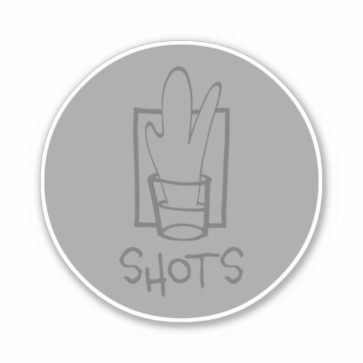Autocollant vinyle sur mesure gris rond Shots (Devant)
