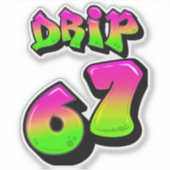 Autocollant vinyle sur mesure Neon Slime DRIP 67 M (Devant)