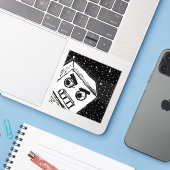 Autocollant vinyle sur mesure Robot Rapide KARL (Ordinateur portable avec iPhone)