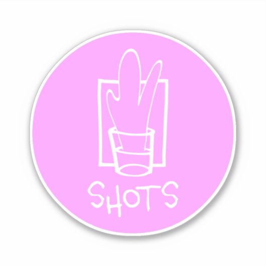 Autocollant vinyle sur mesure rose et blanc Shots (Devant)
