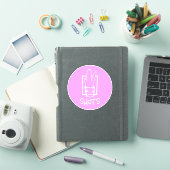 Autocollant vinyle sur mesure rose et blanc Shots (Couverture iPad)