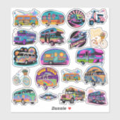 Autocollant vinyle sur mesure Trippy Art (Feuille)