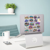 Autocollant vinyle sur mesure Trippy Art (Ordinateur portable sur le bureau)