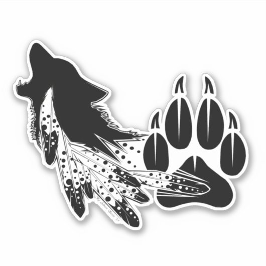 Autocollant vinyle taillé sur mesure - Littlewolf- (Devant)