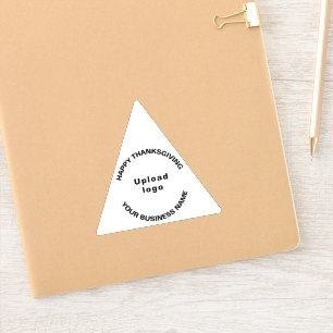 Autocollant vinyle triangle blanc de remerciement 