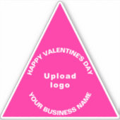Autocollant vinyle triangle rose Saint Valentin (Devant)