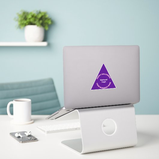 Autocollant vinyle triangle violet d'Halloween d'a (Ordinateur portable sur le bureau)