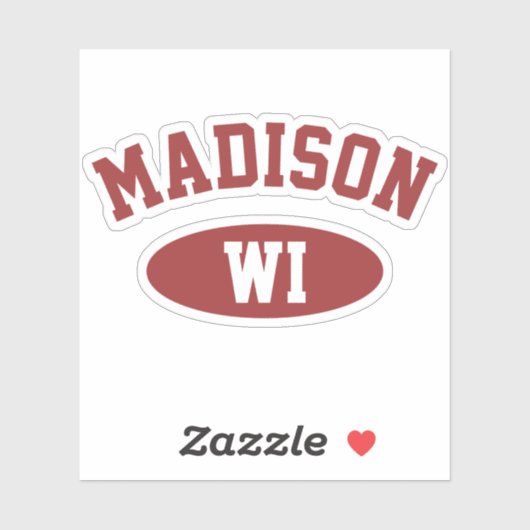 Autocollant vinyle typographie rétro Madison, Wisc (Feuille)