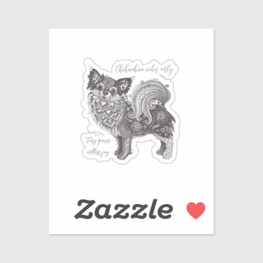 Autocollant vinyle Vibes Chihuahua (Feuille)