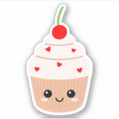 Autocollant vinyle visage cupcake pour bouteille d (Devant)