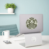 Autocollant vinyle William De Morgan Green Griffin (Ordinateur portable sur le bureau)