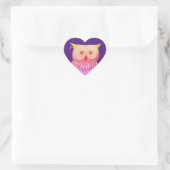 Autocollant Violet Hibou Amusant (Sac)