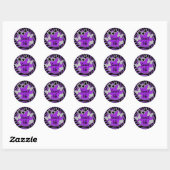 Autocollant violet noir argent Parties scintillant (Feuille)
