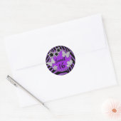 Autocollant violet noir argent Parties scintillant (Enveloppe)