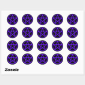 Autocollant violet violet noir Pentacle solide (Feuille)