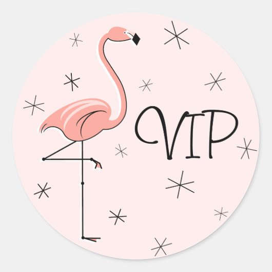 Autocollant VIP rose Flamant rose (Devant)