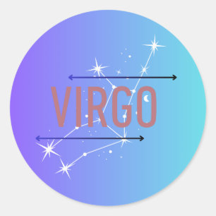 Autocollant Virgo Zodiac bleu