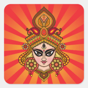 Autocollant visage de la déesse Durga