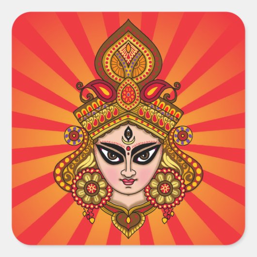 Autocollant visage de la déesse Durga (Devant)