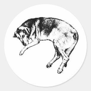 Autocollant visage de Limier Ink Dog Art