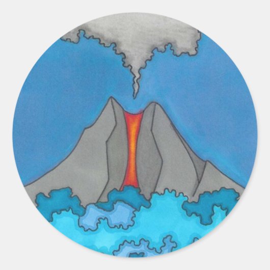 Autocollant Volcano Expressionniste Original Art P (Devant)