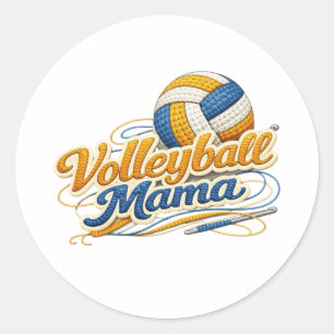 Autocollant Volleyball Mama (Rétro Script)