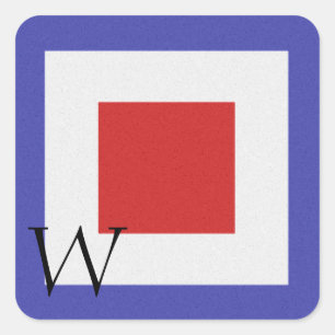 Autocollant W d'alphabet de drapeau de signal