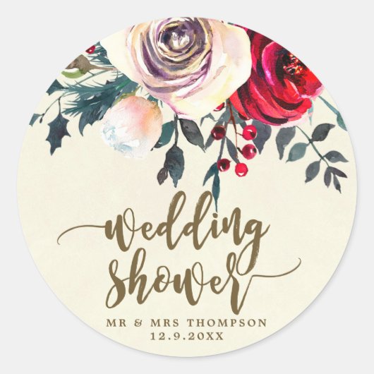 autocollant wedding shower de baies d'hiver noël (Devant)