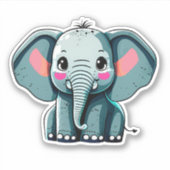 Autocollant Whimsical pour éléphant mignon pour en (Devant)
