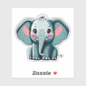 Autocollant Whimsical pour éléphant mignon pour en (Feuille)