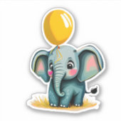 Autocollant Whimsical pour éléphant mignon pour en (Devant)