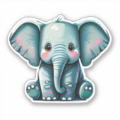 Autocollant Whimsical pour éléphant mignon pour en (Devant)