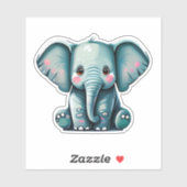 Autocollant Whimsical pour éléphant mignon pour en (Feuille)