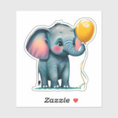 Autocollant Whimsical pour éléphant mignon pour en (Feuille)