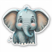 Autocollant Whimsical pour éléphant mignon pour en (Devant)