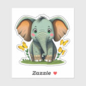 Autocollant Whimsical pour éléphant mignon pour en (Feuille)