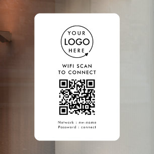 Autocollant WiFi pour Fenêtre Panneau QR Réseau