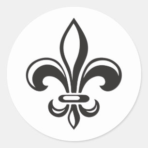 Autocollant x20 Fleur de lys français moderne noir