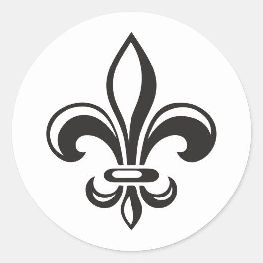 Autocollant x20 Fleur de lys français moderne noir (Devant)