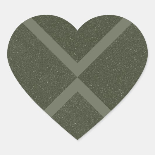 Autocollant X Heart en mousse verte texturée (Devant)